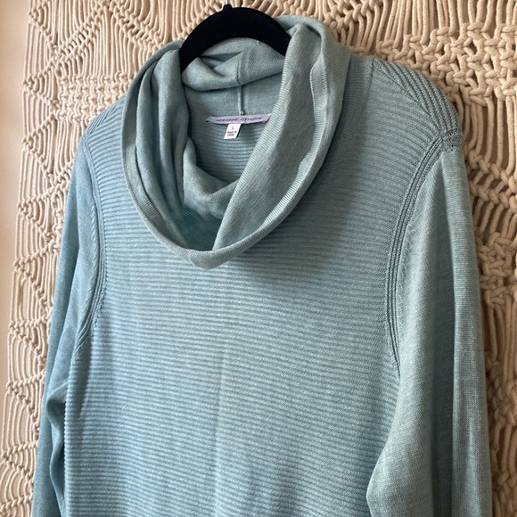 Adrienne Vittadini,light blue/turquoise,oversized,long sleeve, sweater(s… - Picture 4 of 7